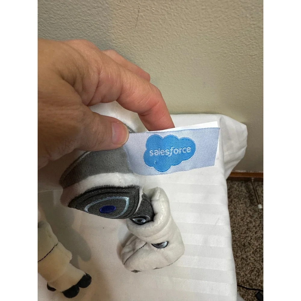 Salesforce Agentforce Agent Cloudy Plush Robot Goat AI Mascot White Blue New